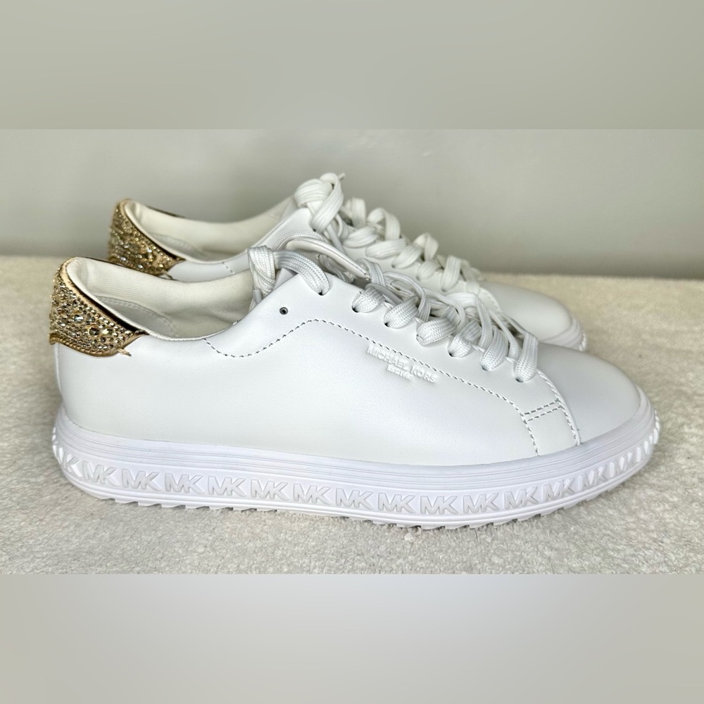 Michael Kors Women’s Grove Embellished Leather Sneaker - Size 6.5 - Picture 5 of 10